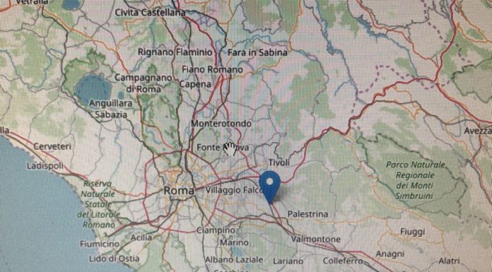 SCOSSA DI TERREMOTO A ROMA CON MAGNITUDO 3.7 EPICENTRO A COLONNA