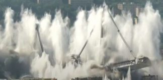 GENOVA, DEMOLITO MONCONE DEL PONTE MORANDI