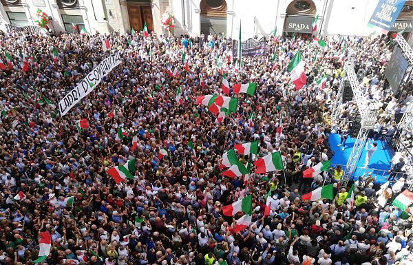 FDI E LEGA IN PIAZZA CONTRO IL CONTE BIS