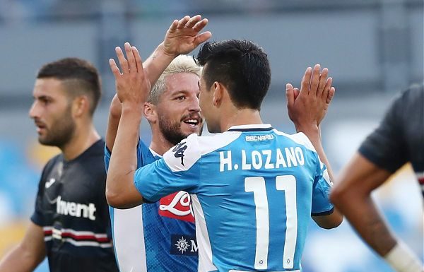 DOPPIETTA DI MERTENS RILANCIA IL NAPOLI, LA SAMPDORIA RESTA A ZERO