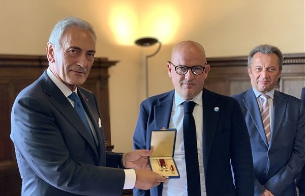 PRESIDENTE FIGC GRAVINA PREMIATO A SAN MARINO