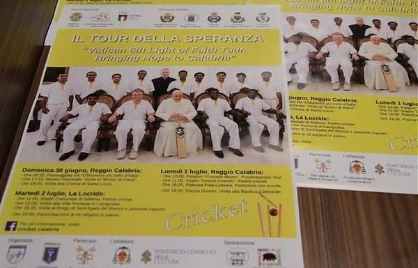 CRICKET, ARRIVA IN CALABRIA LA SQUADRA DI PAPA FRANCESCO