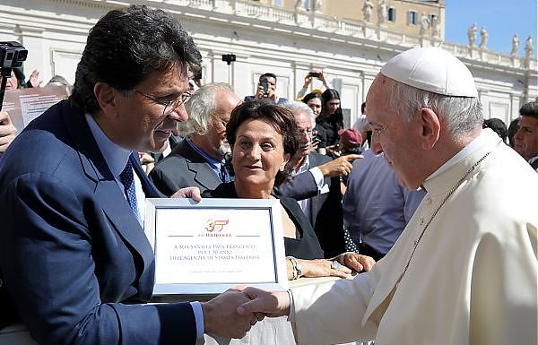 PAPA FRANCESCO RICEVE DELEGAZIONE ITALPRESS