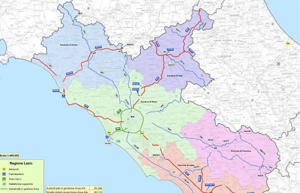 LAZIO, TORNANO AD ANAS 684 KM DI STRADE