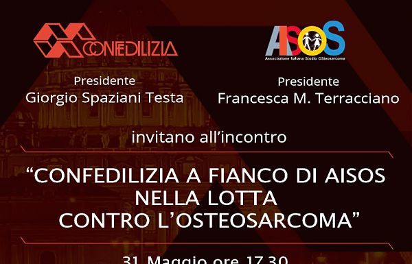 CONFEDILIZIA A FIANCO DI AISOS CONTRO OSTEOSARCOMA