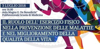 IL 3 LUGLIO CONVEGNO SU ESERCIZIO FISICO PER PREVENIRE MALATTIE