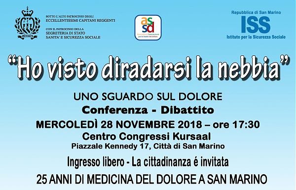 A SAN MARINO CONFERENZA SUL DOLORE