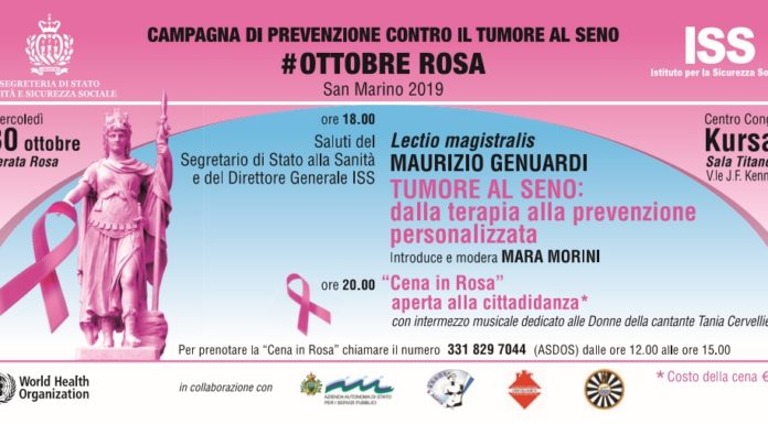 SAN MARINO UNITO NELLA LOTTA AL TUMORE AL SENO