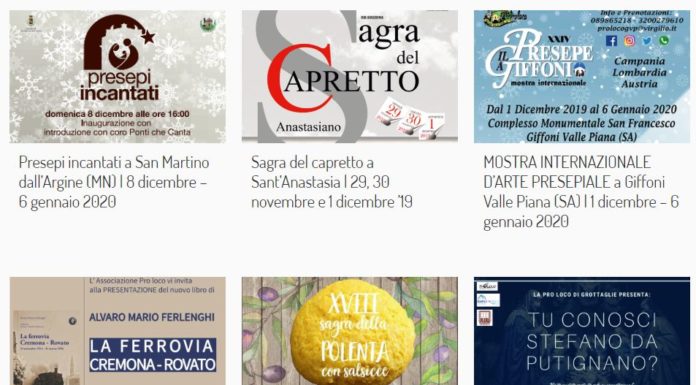 PRO LOCO, DA 20 MILA SAGRE E FIERE UNA RICCHEZZA DI 2,1 MILIARDI