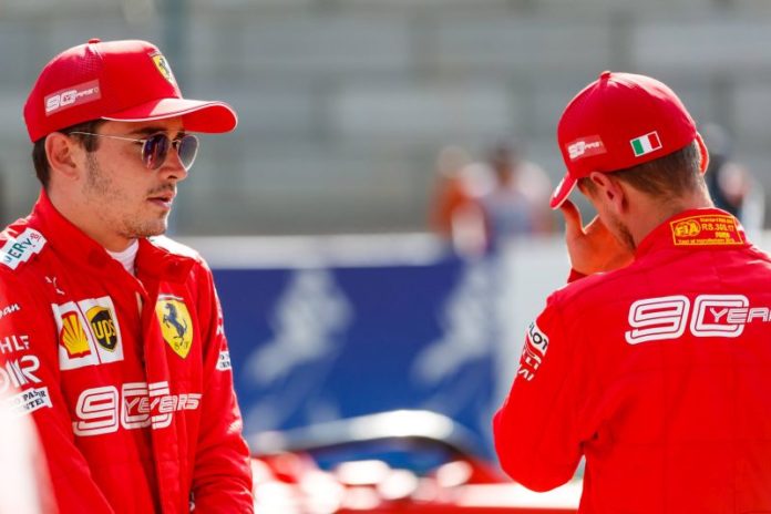 Charles Leclerc Scuderia Ferrari Mission Winnow und Sebastian Vettel Scuderia Ferrari Mission Win