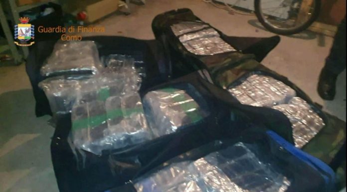 Sequestrati oltre 200 kg di droga nel Comasco, arrestato un 45enne