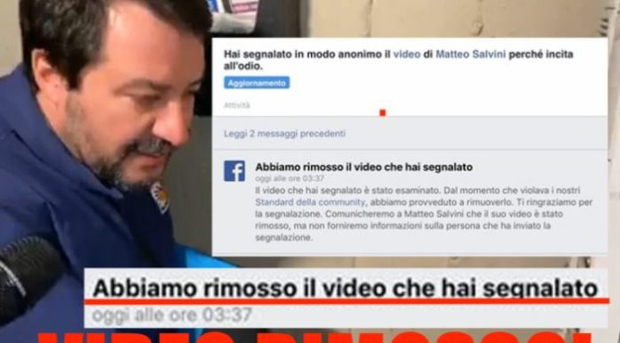 Salvini al citofono, Facebook rimuove il video