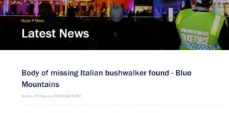 AUSTRALIA, TROVATO MORTO 24ENNE DI CESENATICO