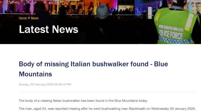 Australia, trovato morto 24enne di Cesenatico