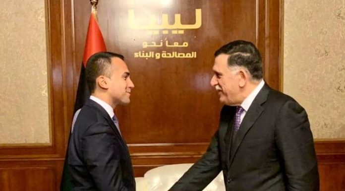 Di Maio incontra Sarraj “Lavoriamo per un cessate il fuoco permanente”