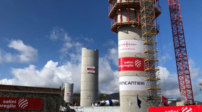 Conclusa l’ultima delle pile che sosterranno il nuovo ponte di Genova