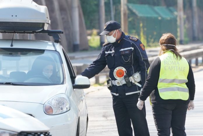 EMERGENZA CORONAVIRUS, CONTROLLI STRADALI POLIZIA ROMA CAPITALE