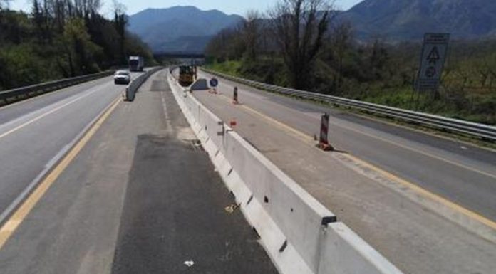 Nuove barriere spartitraffico lungo l’A2