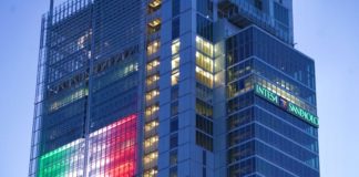 A Torino il grattacielo Intesa Sanpaolo veste il tricolore