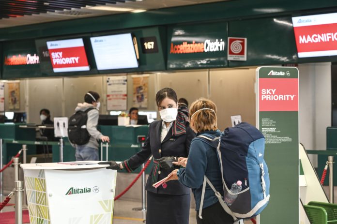 EMERGENZA CORONAVIRUS. AEREOPORTO INTERNAZIONALE LEONARDO DA VINCI FIUMICINO