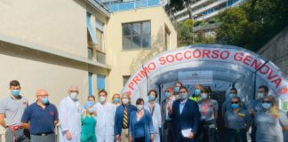 Coronavirus, smontata tenda pre-triage al “San Martino” di Genova