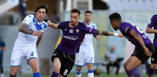 Pezzella risponde al rigore di Donnarumma, Fiorentina-Brescia 1-1