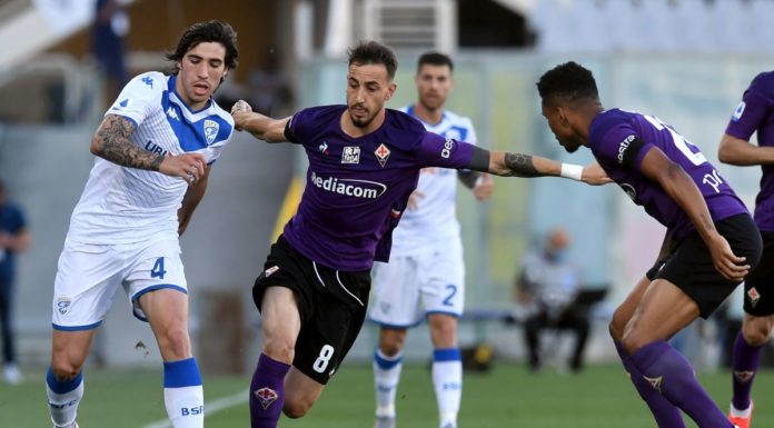 Pezzella risponde al rigore di Donnarumma, Fiorentina-Brescia 1-1