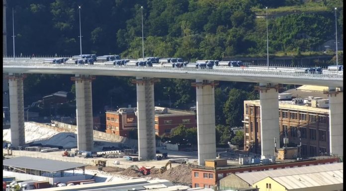 Al via prove collaudo del nuovo ponte di Genova, testato da 56 tir