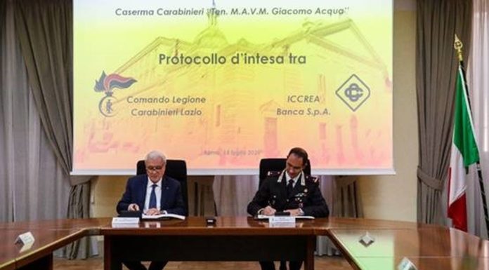 Accordo Iccrea Banca e Carabinieri Lazio per promuovere la legalità