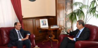 Il governatore Musumeci riceve il presidente emerito del Senato Schifani