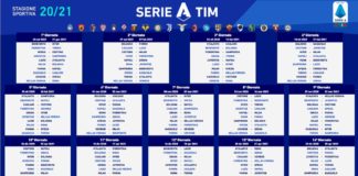 Svelato il calendario 2020-2021, Juve debutto contro Samp