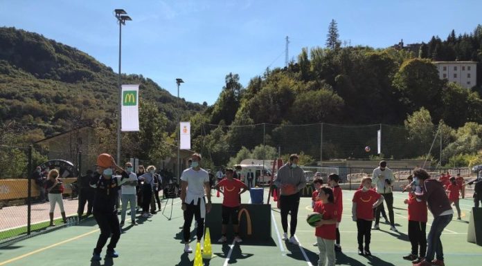 Belinelli, Ambrosini, Mazzanti con McDonald’s per aree sportive ad Arquata