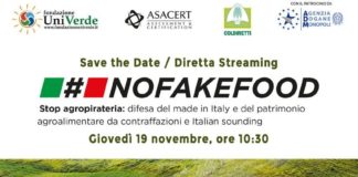 Il 19 novembre conferenza web “#NoFakeFood”