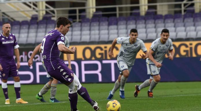 Veloso e Vlahovic di rigore, Fiorentina-Verona 1-1