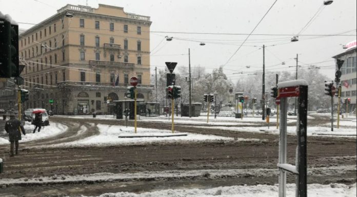 Maltempo, neve nel Nord Italia