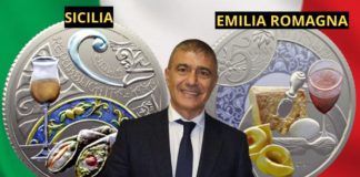 Cannoli e tortellini su 2 monete, omaggio a cultura enogastronomica