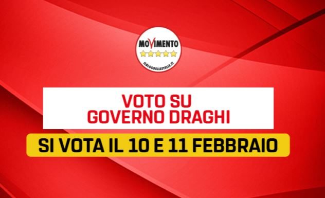 M5S, voto su Rousseau per decidere se sostenere il Governo Draghi
