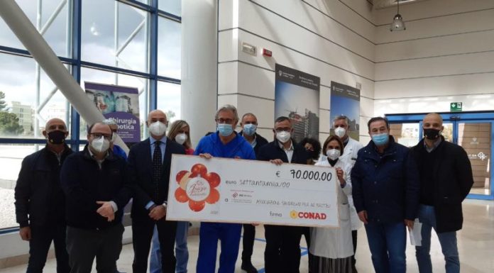 Da Conad Nord Ovest 70 mila euro a ospedale Brotzu