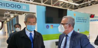 Vaccino, sopralluogo Musumeci al nuovo hub ex Fiera Messina