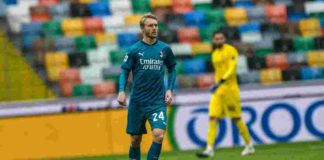 Kjaer salva il Milan al 92′, è 1-1 contro il Manchester United