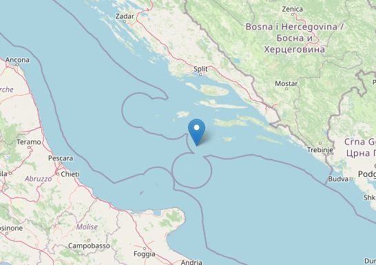 Scossa di magnitudo 5,6 nel mare Adriatico