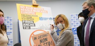 Banche, Meloni “Con le nuove norme Ue si rischia una bomba sociale”