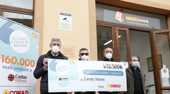 Conad Nord Ovest dona alla Caritas 160 mila pasti