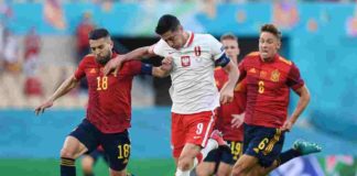 Lewandowski replica a Morata, Spagna-Polonia 1-1
