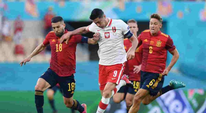 Lewandowski replica a Morata, Spagna-Polonia 1-1