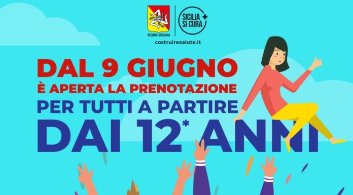 Vaccino, in Sicilia prenotazioni aperte agli over 12