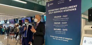 Aeroporto Fiumicino, riconoscimento biometrico del volto dei passeggeri