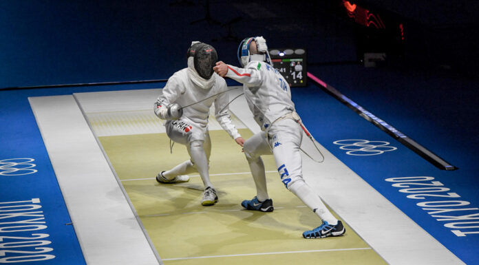 Gli azzurri della Spada maschile a squadra in pedana a Tokyo