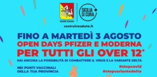 Vaccino, in Sicilia fino al 3 agosto open days per over 12