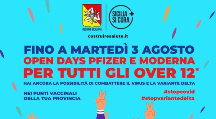 Vaccino, in Sicilia fino al 3 agosto open days per over 12